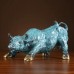 Red&Blue Colored Copper Cow Ornament 